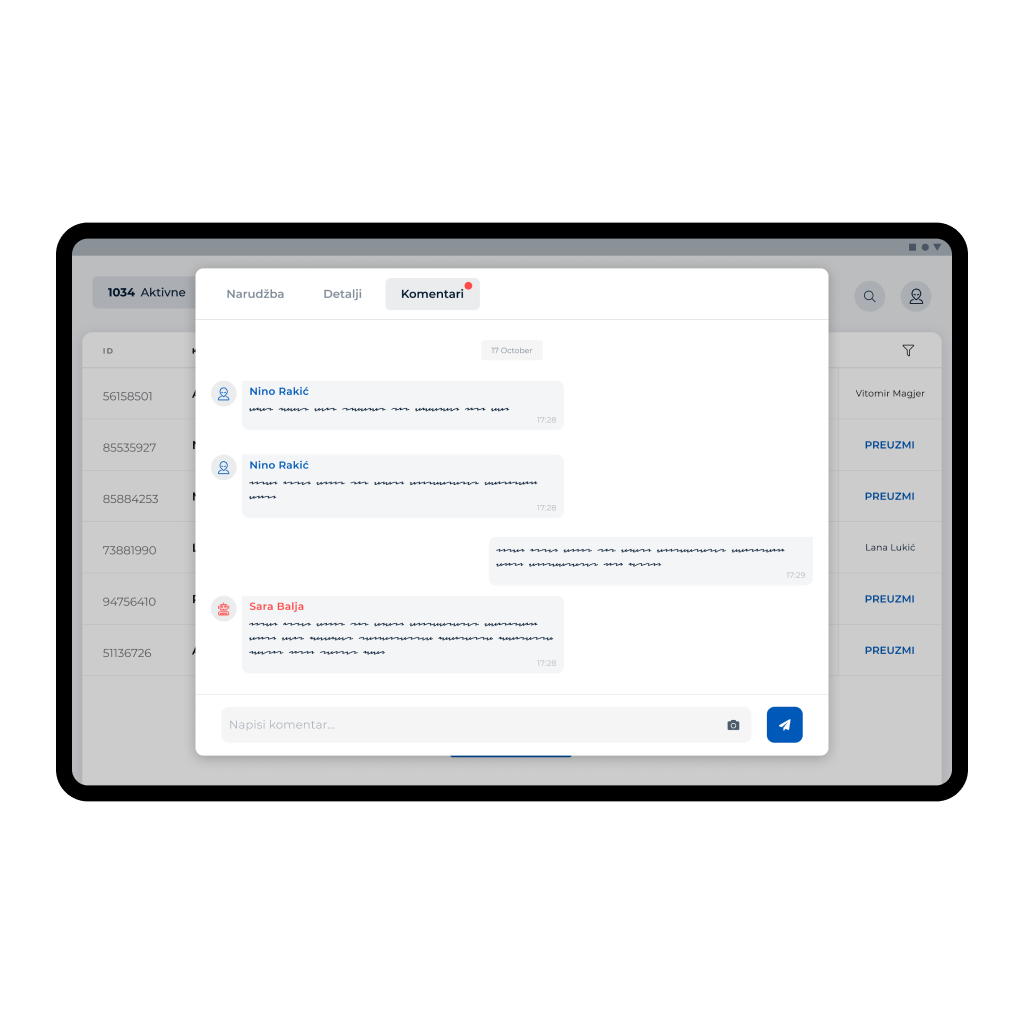 Klepet in komentarji