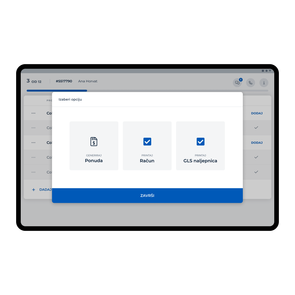 Pošiljanje naročila